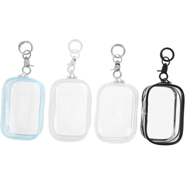 iplusmile Set 4 Sacchetti Trasparenti PVC con Cerniera Ideali per Peluche e Figurine