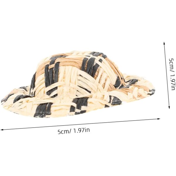 Set 20 Mini Chapeaux di Paglia Intrecciati per Decorazioni e Accessori Creativi
