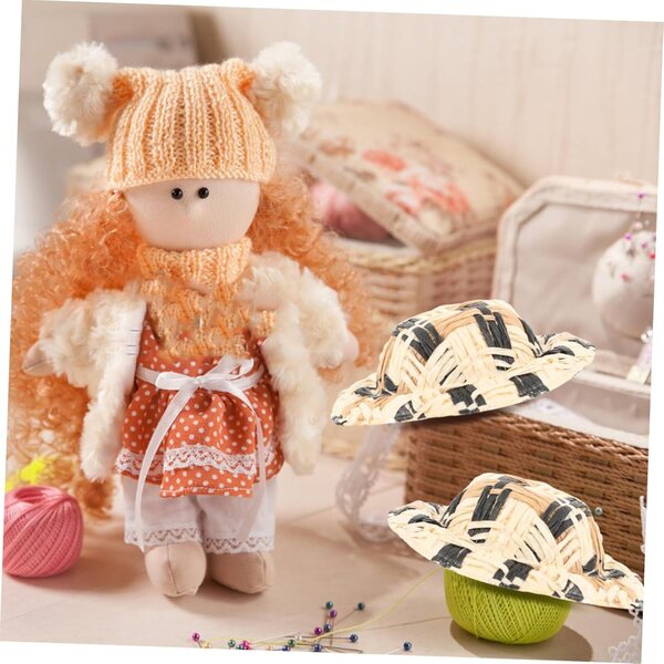 Set 20 Mini Chapeaux di Paglia Intrecciati per Decorazioni e Accessori Creativi
