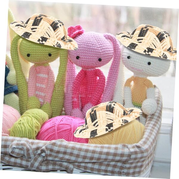 Set 20 Mini Chapeaux di Paglia Intrecciati per Decorazioni e Accessori Creativi