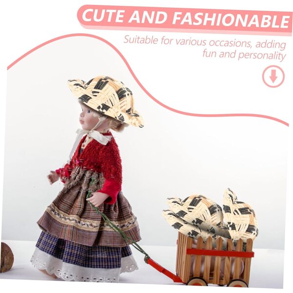 Set 20 Mini Chapeaux di Paglia Intrecciati per Decorazioni e Accessori Creativi