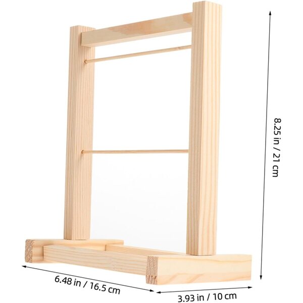 ORFOFE Mini Appendiabiti in Legno per Bambole, Scaffale Organizzatore Doppio Strato