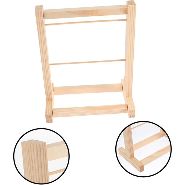 ORFOFE Mini Appendiabiti in Legno per Bambole, Scaffale Organizzatore Doppio Strato