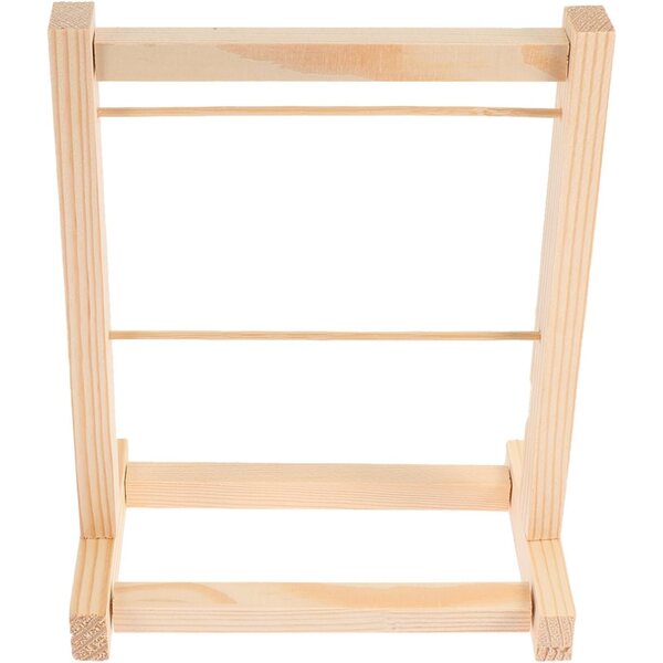 ORFOFE Mini Appendiabiti in Legno per Bambole, Scaffale Organizzatore Doppio Strato