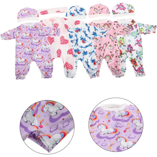 Hemobllo 5 Set Vestiti in Tessuto per Bambole Reborn, Sicuri e Adorabili per Gioco Interattivo