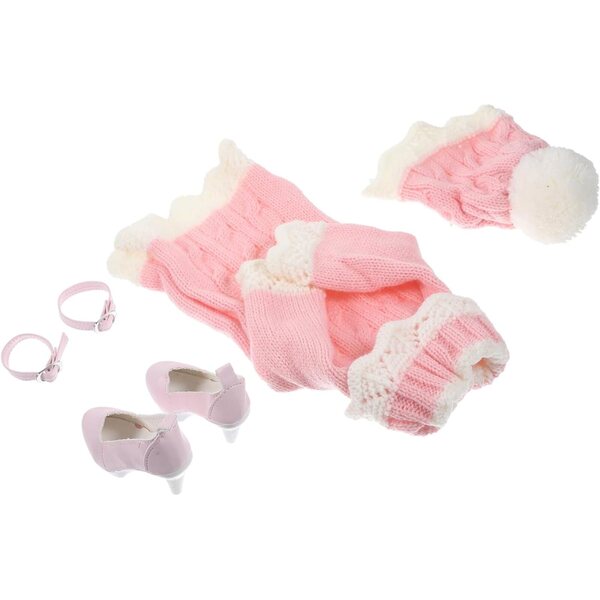 BESTonZON Vestito Invernale per Bambola con Cappello e Scarpe Rosa – Tenuta Calda e Decorativa