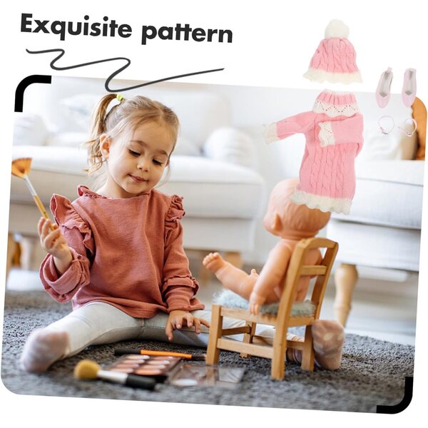 BESTonZON Vestito Invernale per Bambola con Cappello e Scarpe Rosa – Tenuta Calda e Decorativa