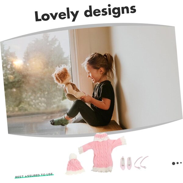 BESTonZON Vestito Invernale per Bambola con Cappello e Scarpe Rosa – Tenuta Calda e Decorativa