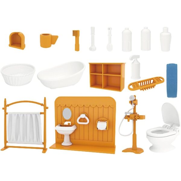 Mini-Badezimmermöbel-Set aus Kunststoff für Puppenhaus – realistisch und dekorativ