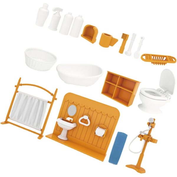 Mini-Badezimmermöbel-Set aus Kunststoff für Puppenhaus – realistisch und dekorativ