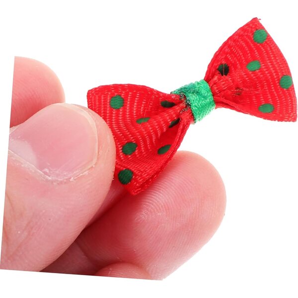 GALPADA 30 Mini Nodi Rossi a Pois Verdi per Artigianato e Decorazioni