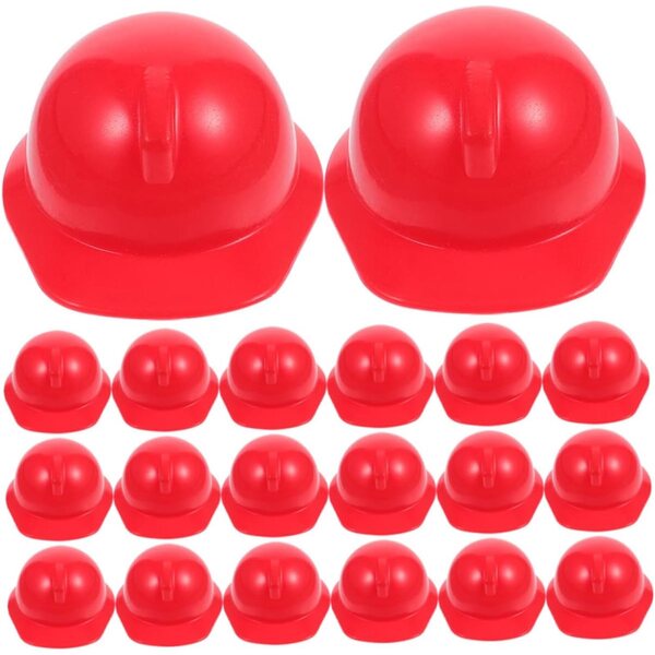 GALPADA Mini Caschi di Sicurezza per bamboles Rossi, Set da 20 Pezzi in ABS