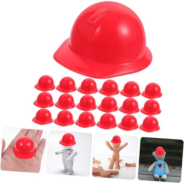 GALPADA Mini Caschi di Sicurezza per bamboles Rossi, Set da 20 Pezzi in ABS