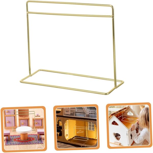 Appendino Miniatura Dorato 35x31 cm per Casa delle Bambole, Accessorio Decorativo in Ferro