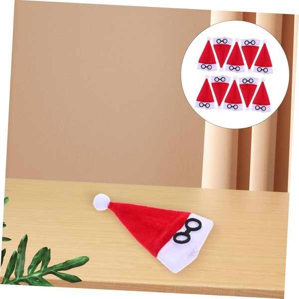 iplusmile Mini 10 Cappelli di Babbo Natale per Decorazioni Natalizie e Accessori Festivi