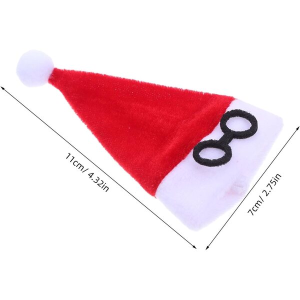 GALPADA 10 Mini Cappelli di Babbo Natale in Flanella per Decorazioni Natalizie