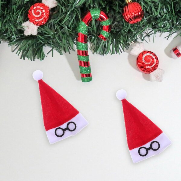 GALPADA 10 Mini Cappelli di Babbo Natale in Flanella per Decorazioni Natalizie