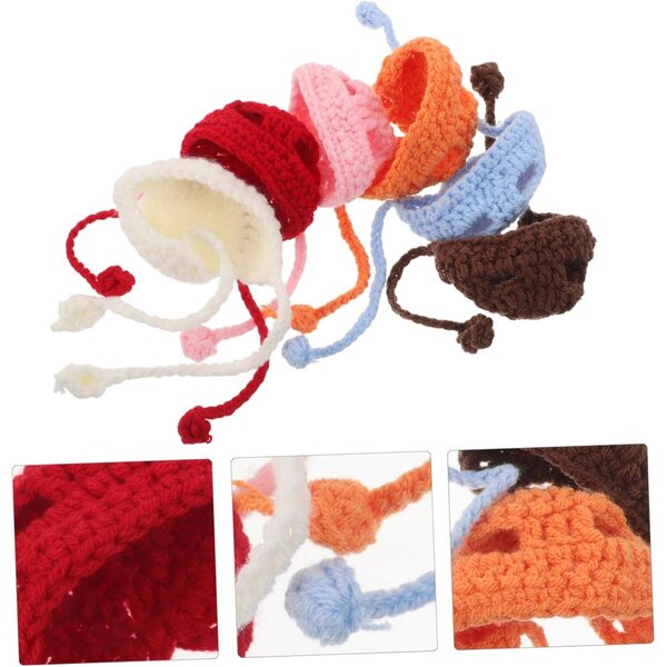 GALPADA 6 Mini Cappelli di Lana per Bambole Accessori Fai-da-Te e Decorazioni Natalizie