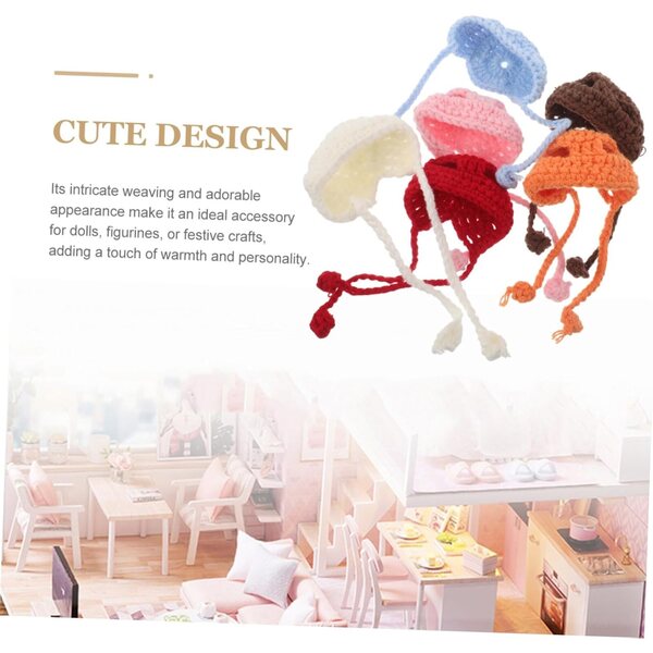 GALPADA 6 Mini Cappelli di Lana per Bambole Accessori Fai-da-Te e Decorazioni Natalizie
