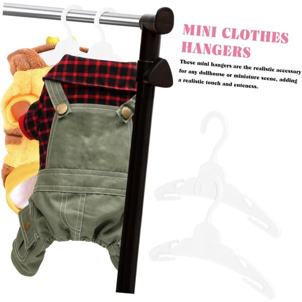 Set 12 Mini Cintres per Bambole, Accessori Realistici e Robusti per Casa delle Bambole