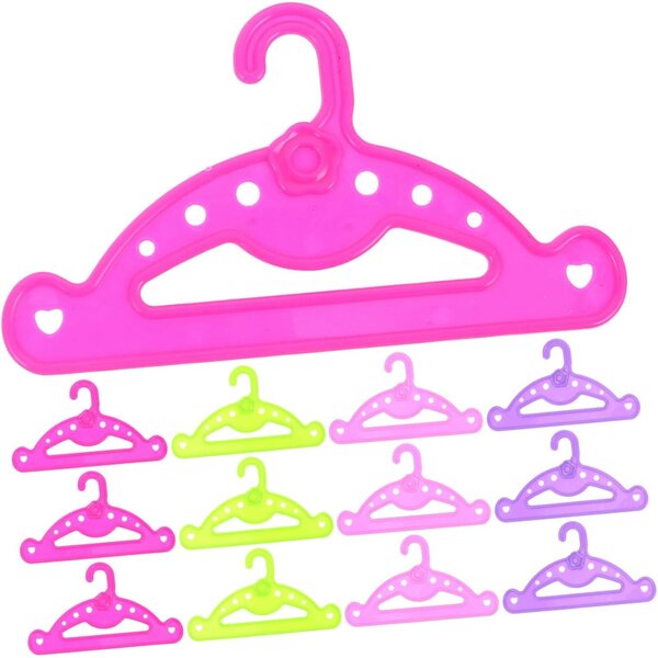 SOIMISS Mini Cintres Plastica Multicolori per Vestiti di Bambole - Set 16 Pezzi