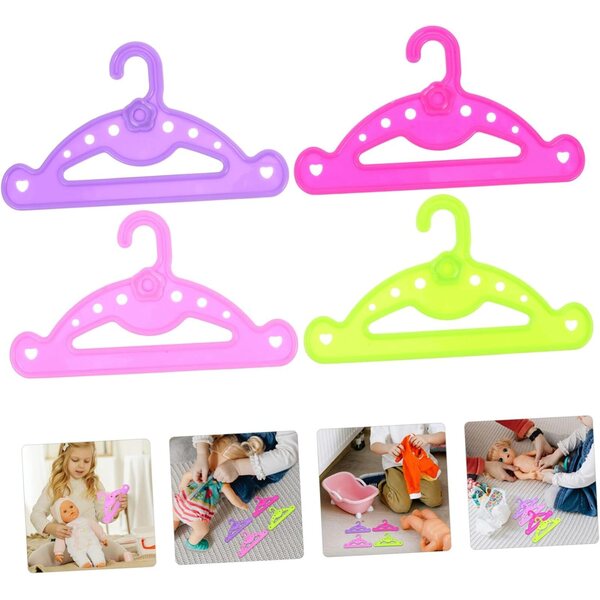 SOIMISS Mini Cintres Plastica Multicolori per Vestiti di Bambole - Set 16 Pezzi