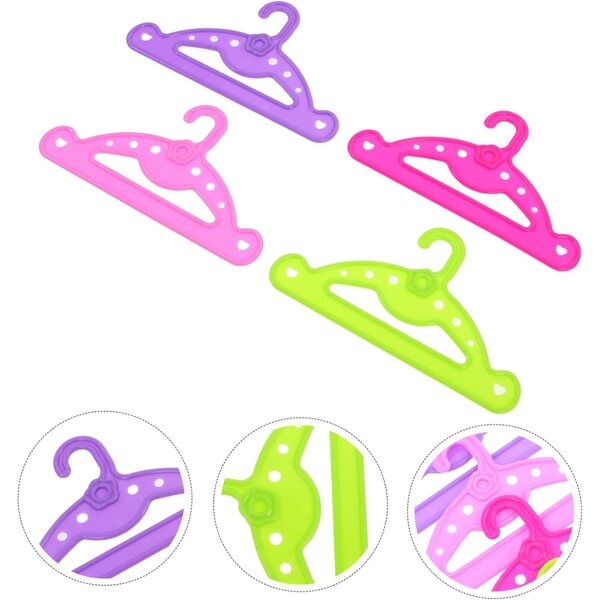 Cintre miniatura per vestiti bambola NOLITOY, set da 16 pezzi colorati in plastica