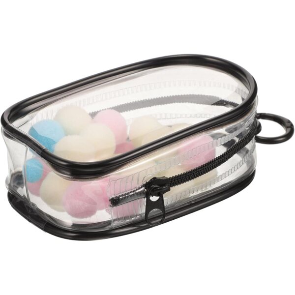 Hemobllo Borsa portatile trasparente per bambole 9,5x6,5x3,5 cm con zanne e palline