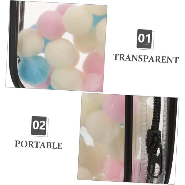 Hemobllo Borsa portatile trasparente per bambole 9,5x6,5x3,5 cm con zanne e palline