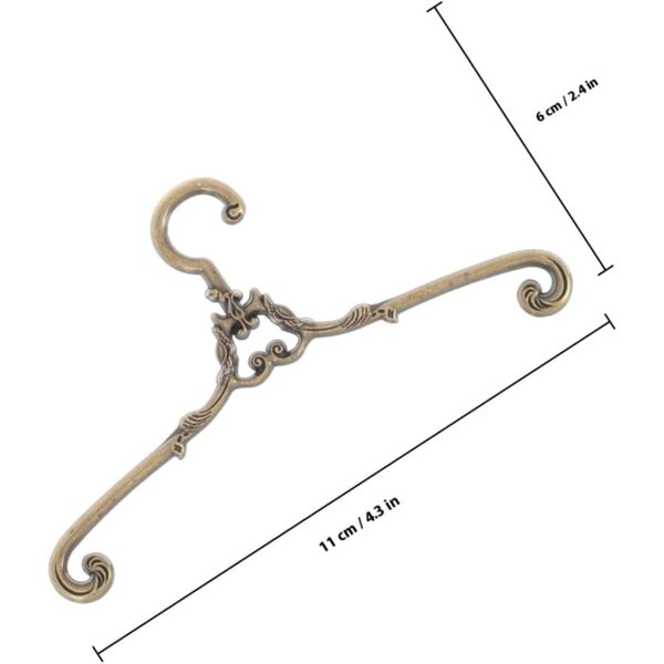 Set 4 Mini Cintres Dorati in Lega per Bambole: Eleganti Accessori per Collezionisti
