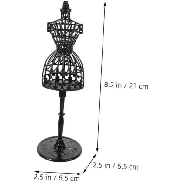 Set mit 8 schwarzen Mini-Schaufensterpuppen für Puppenkleidung – Kunststoff-Kleiderhalter 21 cm