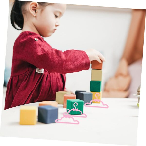 iplusmile Mini Cintres per Bambole 100 pezzi Decorazioni Rosa per Gioco Educativo