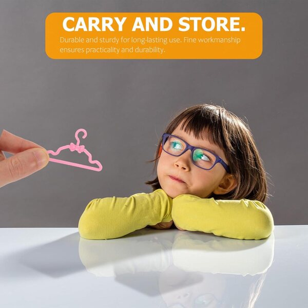 iplusmile Mini Cintres per Bambole 100 pezzi Decorazioni Rosa per Gioco Educativo