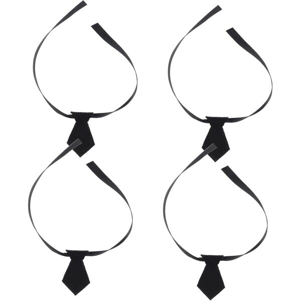 iplusmile Mini-Krawatten in Schwarz für Puppen – Set mit 4 Stück, elegantes Zubehör für Puppenhäuser