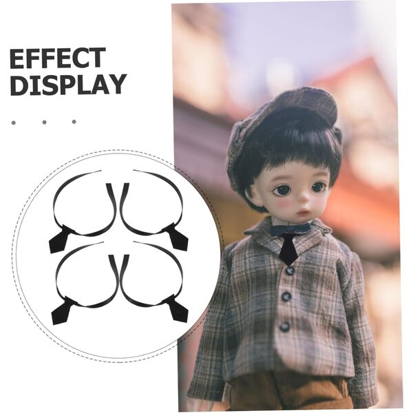 iplusmile Mini-Krawatten in Schwarz für Puppen – Set mit 4 Stück, elegantes Zubehör für Puppenhäuser