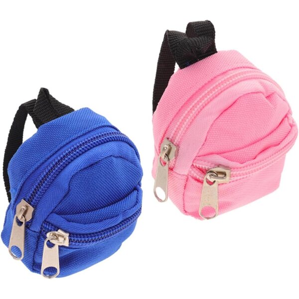 iplusmile Set 2 Mini Zaino per Bambole Rosa e Blu in Poliestere Resistente