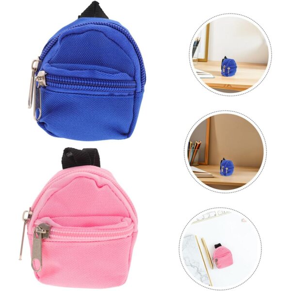 iplusmile Set 2 Mini Zaino per Bambole Rosa e Blu in Poliestere Resistente