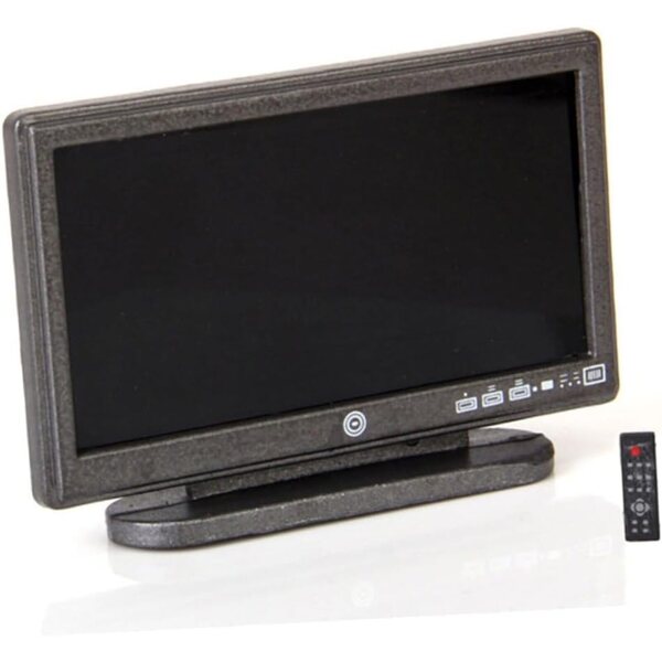 Eringogo Mini TV telecomando in plastica per casa delle bambole, accessorio decorativo grigio