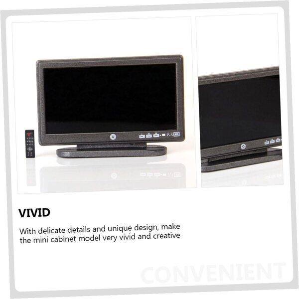 Eringogo Mini TV telecomando in plastica per casa delle bambole, accessorio decorativo grigio