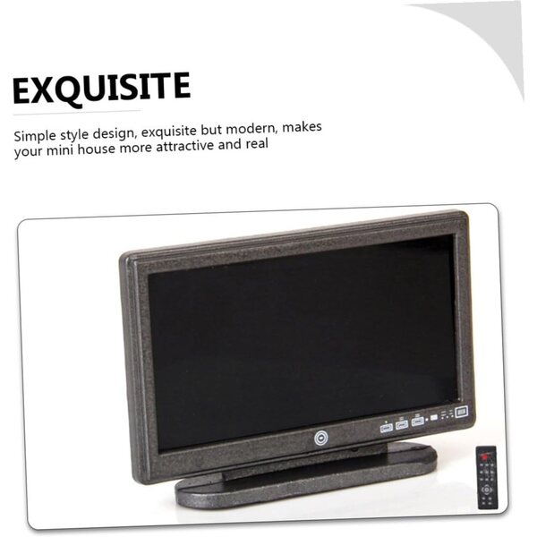 Eringogo Mini TV telecomando in plastica per casa delle bambole, accessorio decorativo grigio