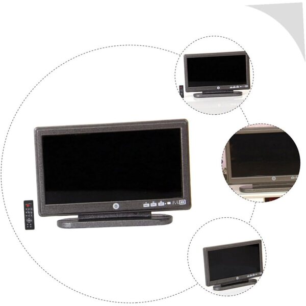 Eringogo Mini TV telecomando in plastica per casa delle bambole, accessorio decorativo grigio