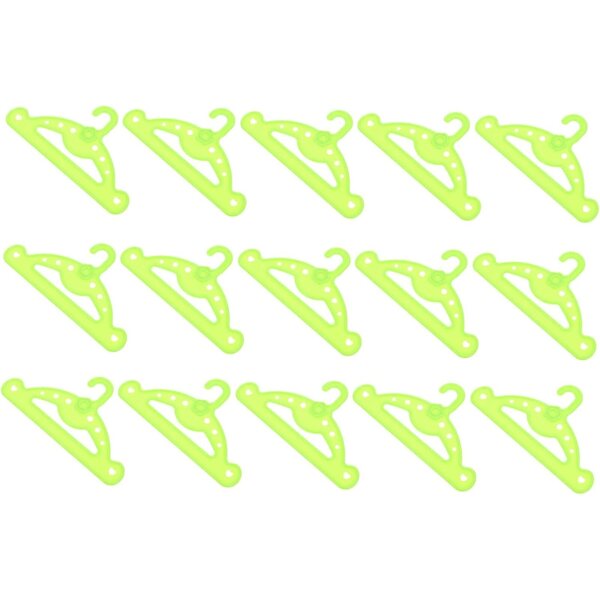 Set 15 Cintretti per Abiti di Bambola in Plastica Miniature 13x7,5 cm