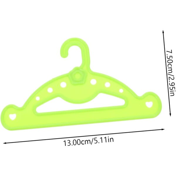Set 15 Cintretti per Abiti di Bambola in Plastica Miniature 13x7,5 cm