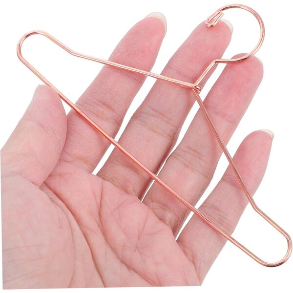 Set 10 mini cintres in metallo oro per vestiti bambole, animali e organizzazione