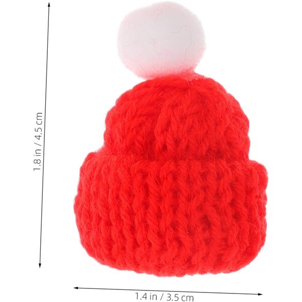 24 Mini Bonnet di Natale in Lana Colorati per Decorazioni e Bricolage 4,5x3,5 cm