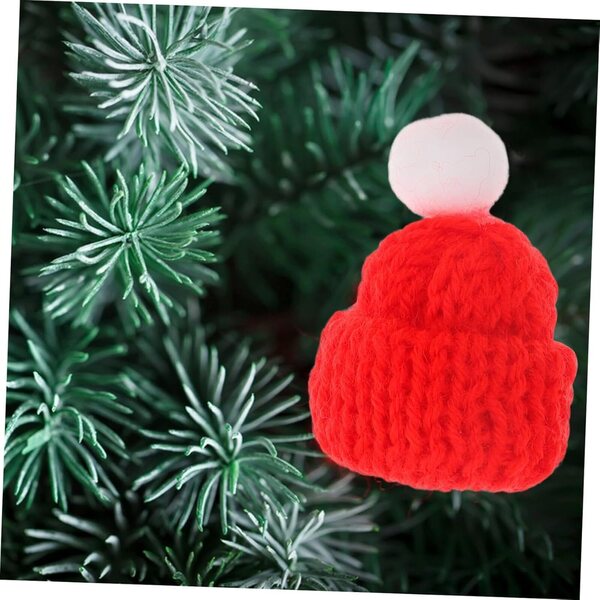 24 Mini Bonnet di Natale in Lana Colorati per Decorazioni e Bricolage 4,5x3,5 cm