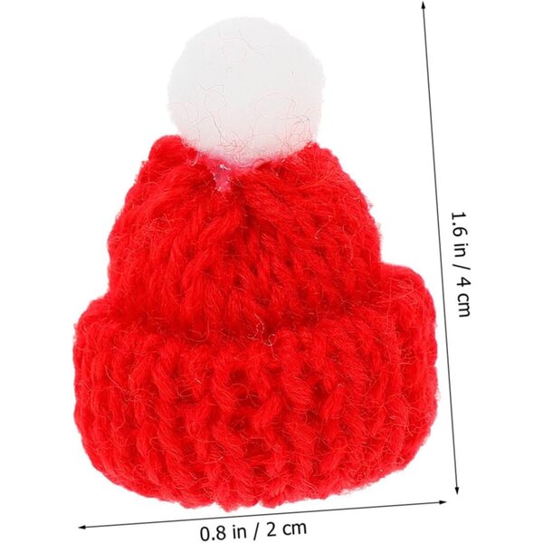 Set 20 Mini Bonnetti di Natale in Tessuto per Decorazioni e Creatività Natalizia