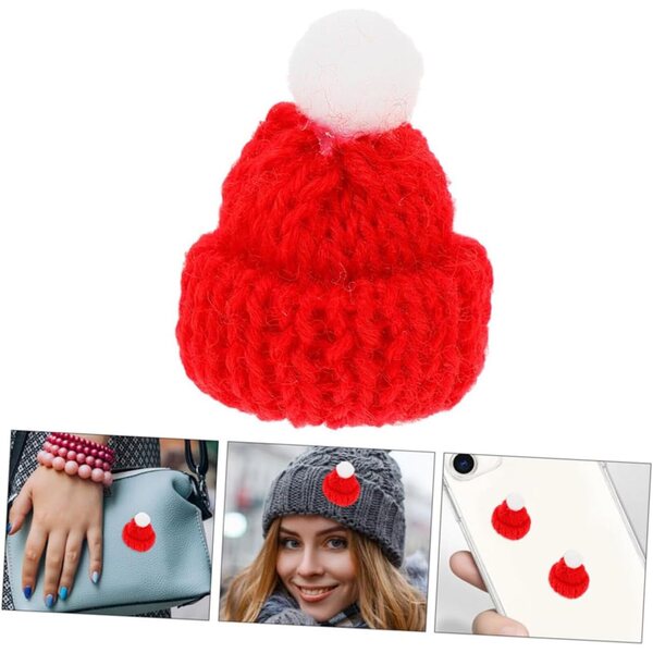 Set 20 Mini Bonnetti di Natale in Tessuto per Decorazioni e Creatività Natalizia
