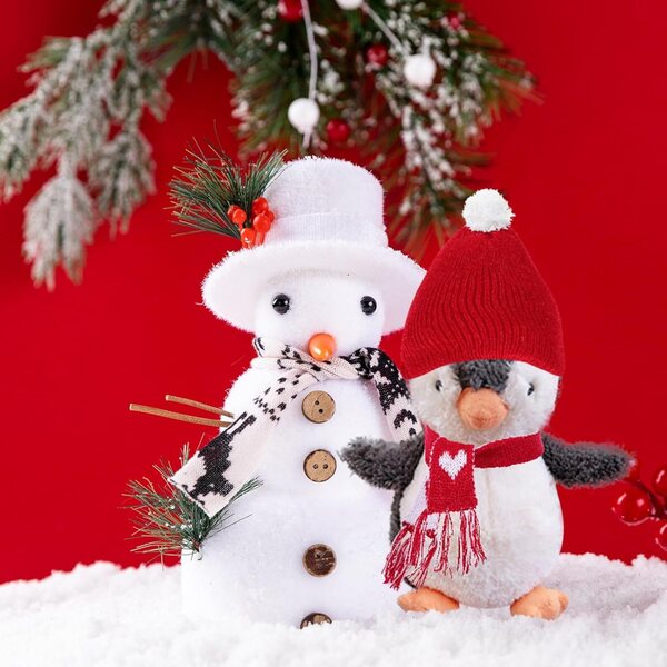 Mini-Mütze und Schal aus Wolle für Weihnachtsdekorationen und Puppen, Bastelzubehör