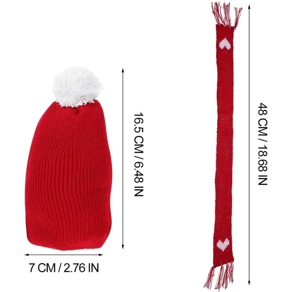 Mini-Mütze und Schal aus Wolle für Weihnachtsdekorationen und Puppen, Bastelzubehör